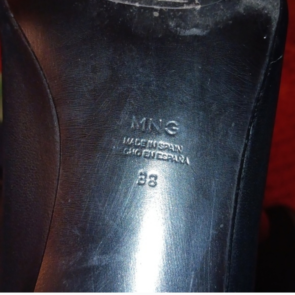 Mango Genuine Leather Boots With Square Toe and Kitten Heel - Picture 8 of 13